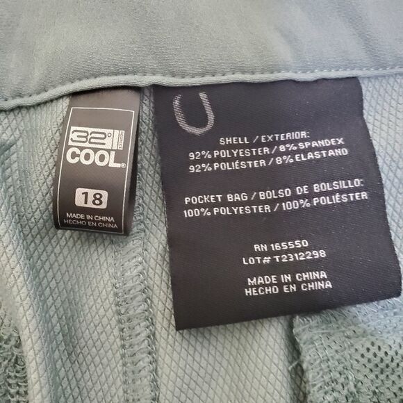 NEW 18 ZIP POCKETS SAGE GREEN LIGHTWEIGHT 32 COOL DRESS CASUAL PANTS 1X 2X NWT - Picture 3 of 14